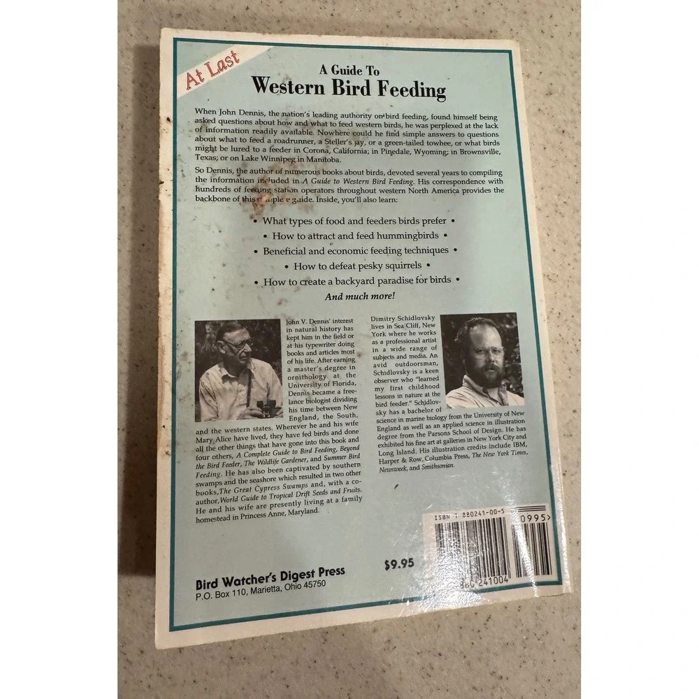 A Guide To Western Bird Feeding John V Dennis 1991 Paperback Birding Book
